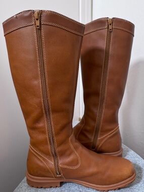Bogs Tall Waterproof Riding Boots Brown Leather Size 7.5